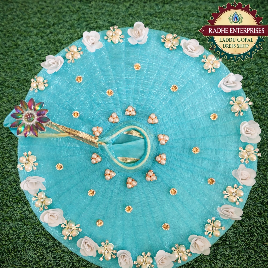SKY BLUE COLOUR LADDU GOPAL JI DRESS