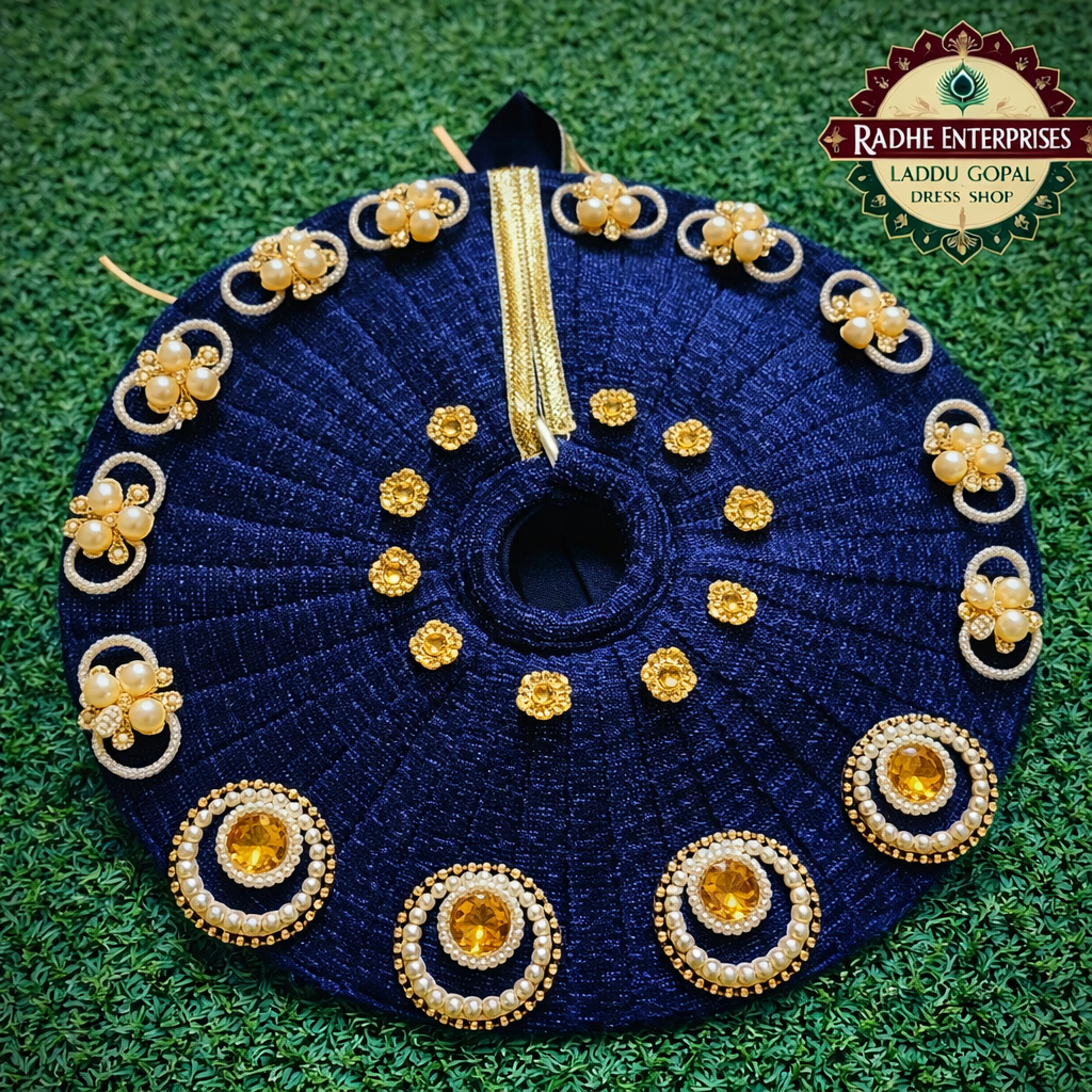 LADDU GOPAL DRESS IN BLUE COLOUR WITH MUKUT