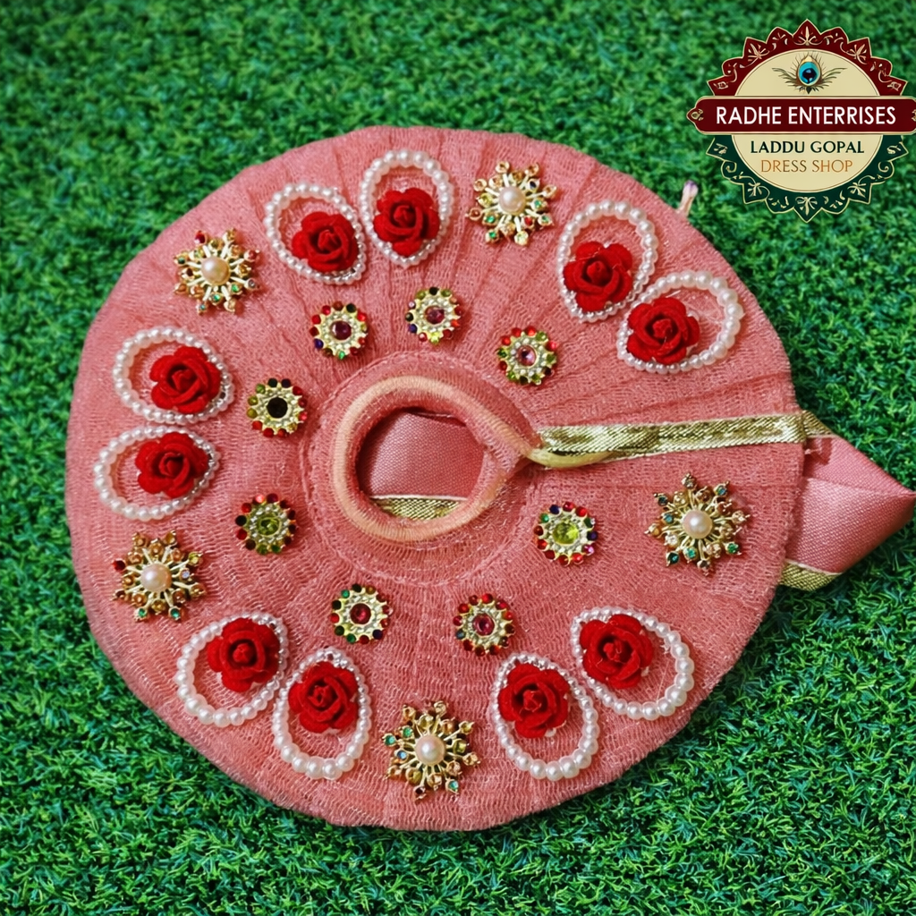 LIGHT PINK LADDU GOPAL DRESS WITH MUKUT