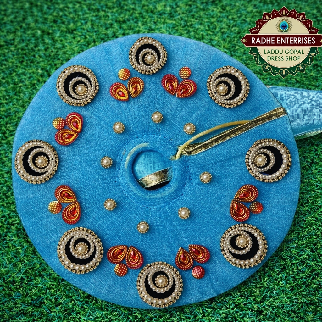 Laddu Gopal Ji Blue Dress With Mukut