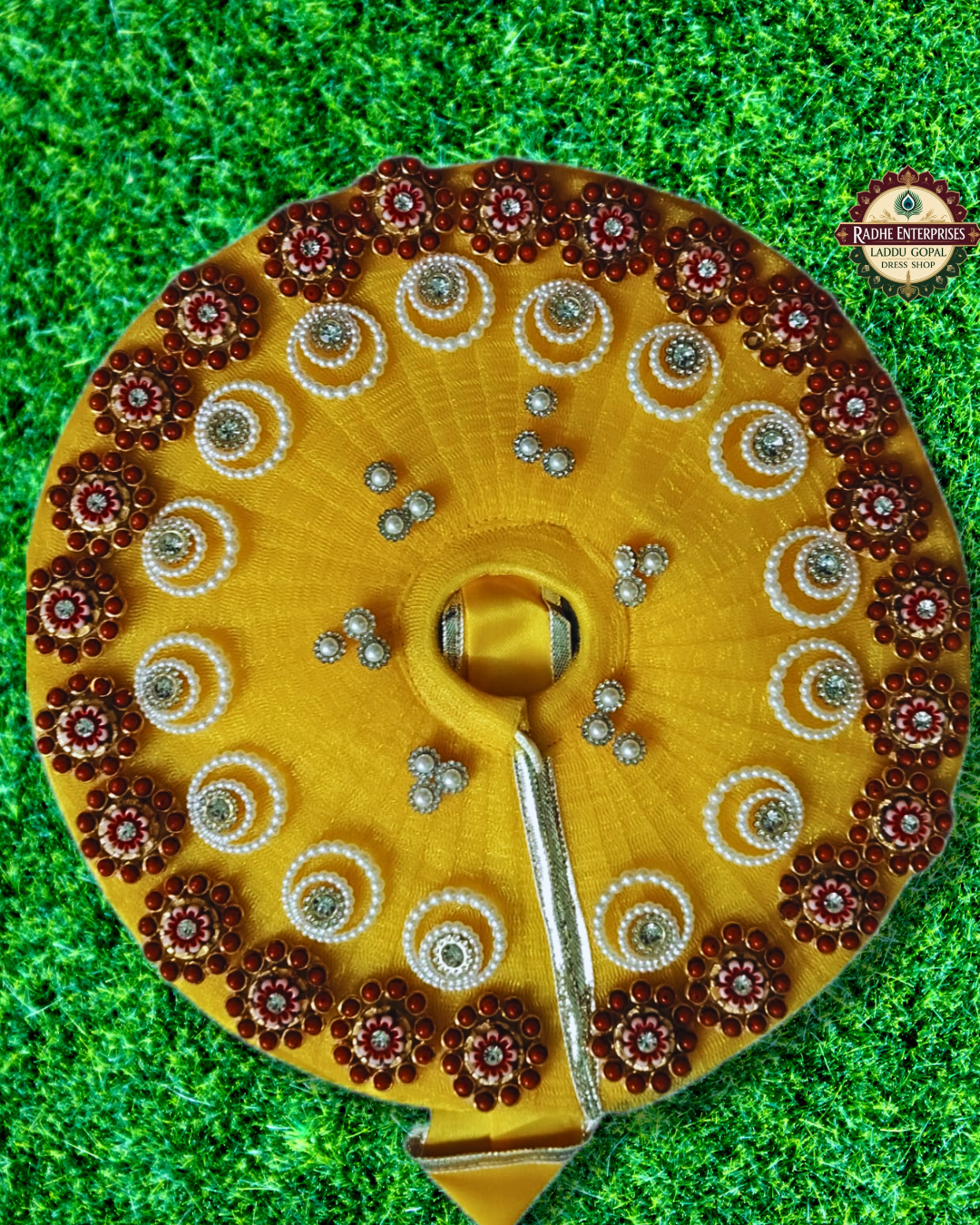 5NO LADDU GOPAL DRESS IN YELLOW COLOUR WITH MUKUT